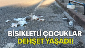 Bisikletli çocuklar dehşet yaşadı!